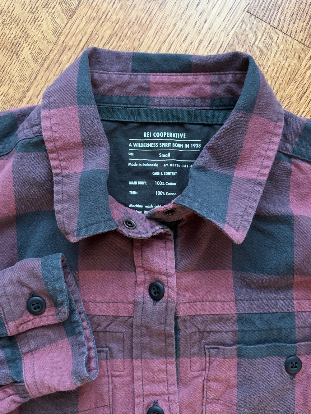 REI Co-Op Wallace Lake Women’s Small Flannel Shirt Muted Buffalo Plaid Check